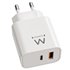 Cargador Rápido GaN de 20W USB-C PD y USB-A QC, Diseño Compacto
