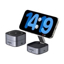 35278 cargador de dispositivo móvil Auriculares, Smartphone Gris Corriente alterna, USB Cargador inalámbrico Carga rápida Interi