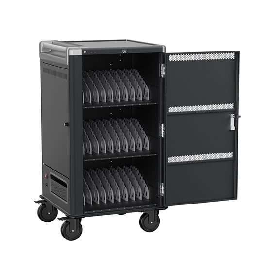 EW1700 carrito y armario de dispositivo portátil Carro de gestión y carga para dispositivos portátiles Negro, Gris