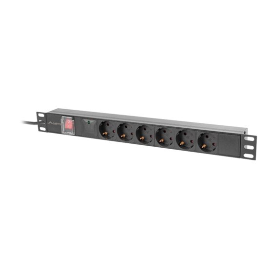 PDU-06F-0200-BK unidad de distribución de energía (PDU) 6 salidas AC 1U Negro