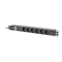 PDU-06F-0200-BK unidad de distribución de energía (PDU) 6 salidas AC 1U Negro