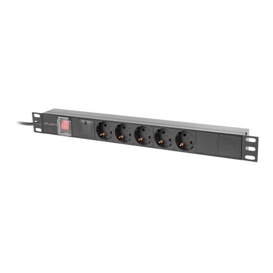 PDU-05F-0200-BK unidad de distribución de energía (PDU) 5 salidas AC 1U Negro