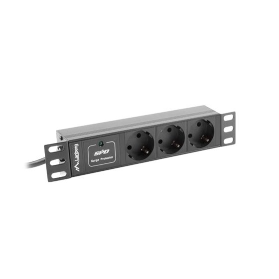 PDU-03F-0200-BK unidad de distribución de energía (PDU) 3 salidas AC 1U Negro