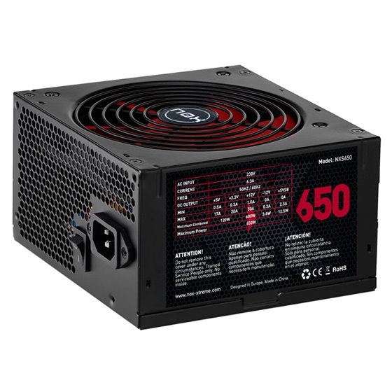 NXS650 unidad de fuente de alimentación 650 W 20+4 pin ATX Negro, Rojo