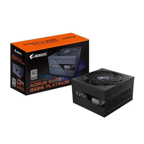 AORUS ELITE P850W Fuente de Alimentación - PCIe 5.0, 80 PLUS Platinum, Diseño completamente modular, Ventilador de 120 mm, Compa