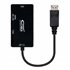 Conversor Displayport a VGA / HDMI, 3 en 1, DP 1.2/M-VGA/H-HDMI/H 4K, Negro, 15 cm