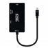 Conversor Mini DisplayPort a VGA / HDMI, 3 en 1, DP 1.2/M-VGA/H-HDMI/H 4K, Negro, 15 cm