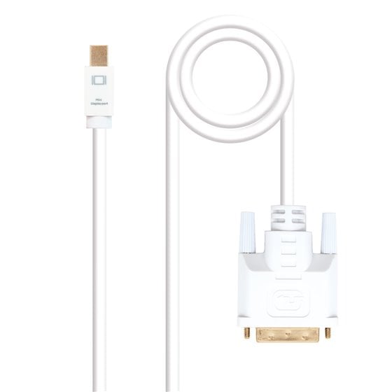 Cable conversor Mini DP a DVI, Mini DP/M - DVI/M, Blanco, 2.0 M