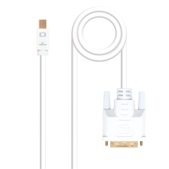 Cable conversor Mini DP a DVI, Mini DP/M - DVI/M, Blanco, 5.0 M