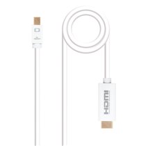 Cable conversor Mini DP a HDMI, Mini DP/M - HDMI/M, Blanco, 2.0 M