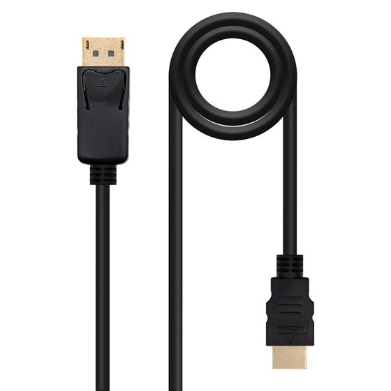 Cable conversor DISPLAYPORT a HDMI, DP/M - HDMI/M, Negro, 2.0 M