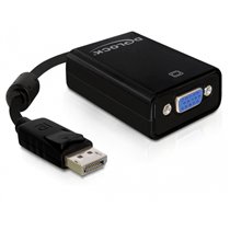 61848 adaptador de cable de vídeo 0,125 m VGA (D-Sub) DisplayPort Negro