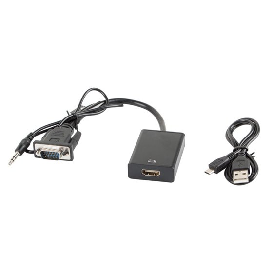 AD-0021-BK adaptador de cable de vídeo 0,2 m HDMI tipo A (Estándar) VGA (D-Sub) Negro
