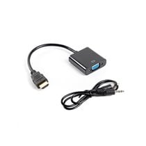 AD-0017-BK adaptador de cable de vídeo 0,2 m VGA (D-Sub) HDMI tipo A (Estándar) Negro