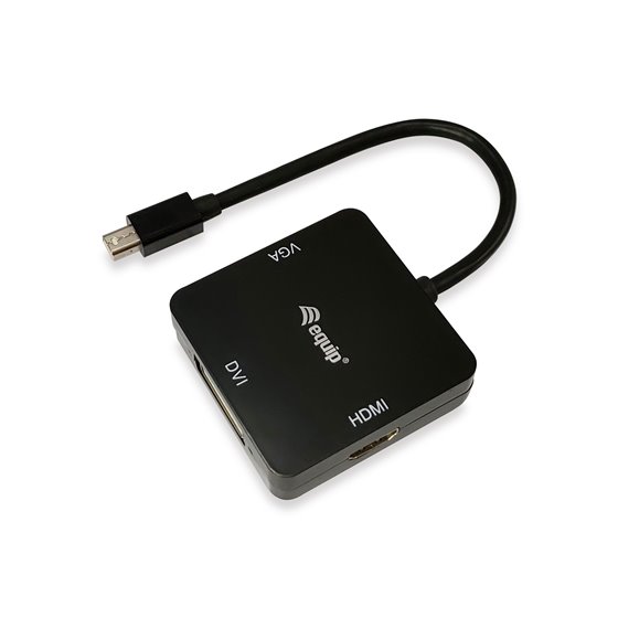 133439 adaptador de cable de vídeo 0,15 m Mini DisplayPort DVI-D + VGA (D-Sub) + HDMI Negro