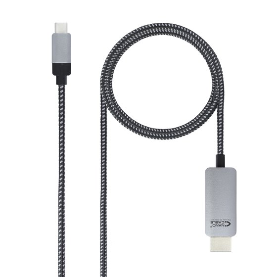 10.15.5102 adaptador de cable de vídeo 1,8 m USB Tipo C HDMI Aluminio, Negro