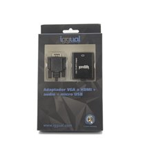 Adaptador VGA a HDMI + audio + microUSB