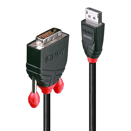 41492 adaptador de cable de vídeo 3 m DVI-D DisplayPort Negro