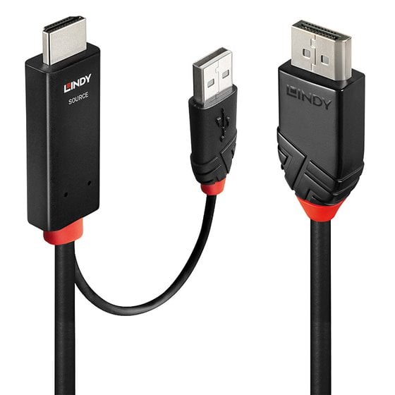 41499 adaptador de cable de vídeo 2 m HDMI + USB Type-A DisplayPort Negro