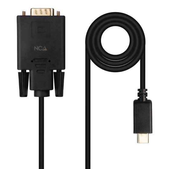 Cable Conversor USB-C/M a VGA/M, 1.8 m, Negro