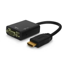 CL-23 adaptador de cable de vídeo 0,5 m VGA (D-Sub) HDMI tipo A (Estándar) Negro
