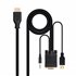 Conversor unidireccional VGA/M + AUDIO/M + USB-A/M (para alimentación) a HDMI/M, Negro, 1.8m