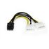 Cable de 15cm Adaptador de Alimentación de LP4 a PCI Express PCIe de 8 Pines para Tarjeta Gráfica