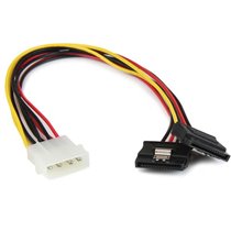 Adaptador Cable 30cm Divisor de 4 Pines LP4 a Doble SATA Cierre Seguridad Pestillo Latches