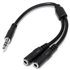 Adaptador Divisor de Auriculares Mini-Jack 3,5mm 3 pines Macho a 2x Mini-Jack 3 pines Hembra