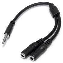 Adaptador Divisor de Auriculares Mini-Jack 3,5mm 3 pines Macho a 2x Mini-Jack 3 pines Hembra