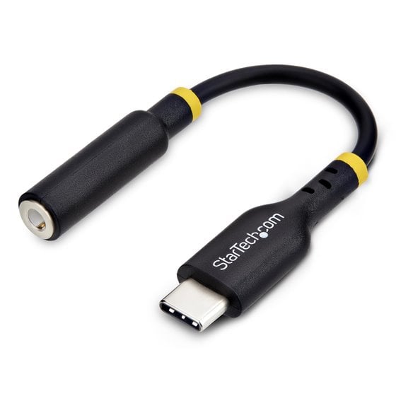 Adaptador de Audio USB-C a 3,5mm TRRS Minijack - Adaptador de Audio USB Tipo C para Auriculares con Micrófono - DAC de 32bits - 