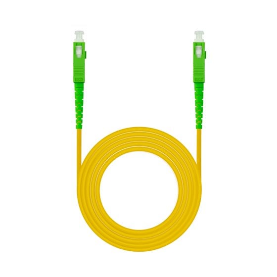 Cable de Fibra Óptica SC/APC a SC/APC Monomodo Simplex LSZH, Amarillo, 3 m