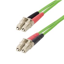 Cable de Fibra Óptica LC a LC (UPC) OM5 Multimodo 10m - Dúplex 50/125µm LOMMF Tipo Cremallera VCSEL 40G/100G - No Sensible a los