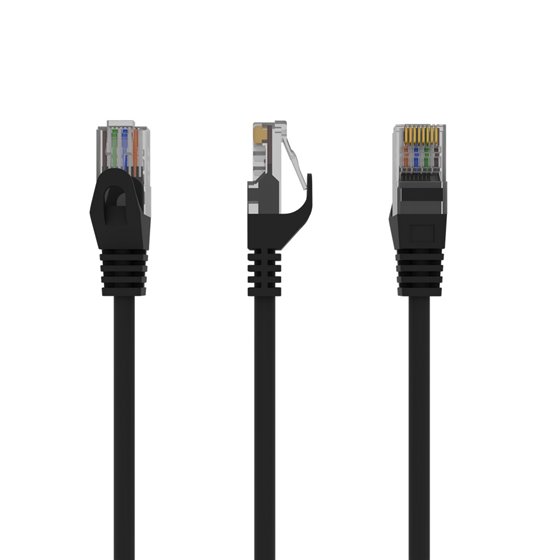PP6U-1M cable de red Negro Cat6 U/UTP (UTP)