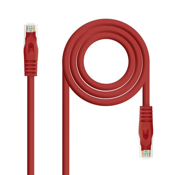 Cable de red latiguillo RJ45 LSZH Cat.6A UTP AWG24, Rojo, 3.0m