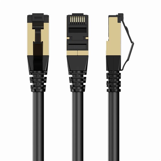 PP8-LSZHCU-BK-3M cable de red Negro Cat8 S/FTP (S-STP)