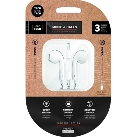 AURICULARES TECHONE BOTON MINI JACK BLAN
