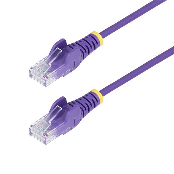 Cable de Red Ethernet CAT6 Delgado sin Enganches Morado de 1,5m - Cable RJ45 Snagless Slim de 28AWG - Alambre de Cobre Puro - Po