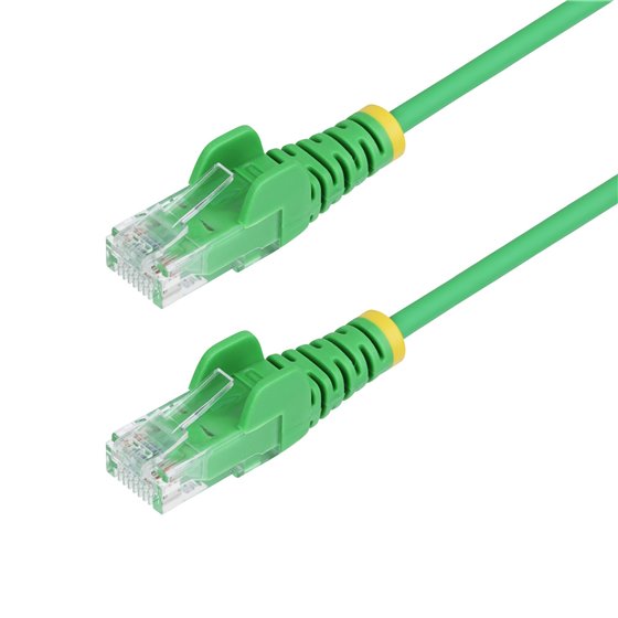 Cable de Red Ethernet CAT6 Delgado sin Enganches Verde de 2,5m - Cable RJ45 Snagless Slim 28AWG - Alambre de Cobre Puro - PoE 10