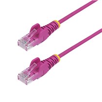 Cable de Red Ethernet CAT6 Delgado sin Enganches Rosa de 2,5m - Cable RJ45 Snagless Slim 28AWG - Alambre de Cobre Puro - PoE 100