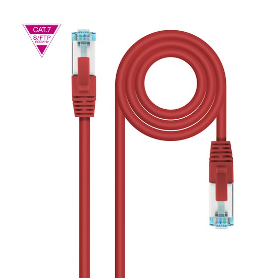 Cable de Red Cat.7 600MHZ LSZH SFTP PIMF AWG26, Rojo, 2 m