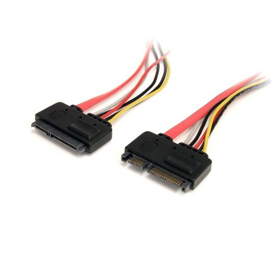 Cable de Extensión SATA de 22 Pines - Serial ATA Macho - SATA Hembra - 0,3m