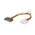 CA-SAHD-10CU-0015 cable de SATA 0,15 m Molex (4-pin) SATA de 15 pines Negro, Rojo, Amarillo