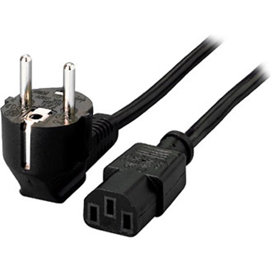 112120 Negro 1,8 m C13 acoplador CEE7/4