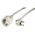 Cable con enchufe de 2m, seguro, resistente, color blanco.