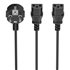 Cable Alimentacion CPU, CEE7/M-2xC13/H, Negro, 3.0m