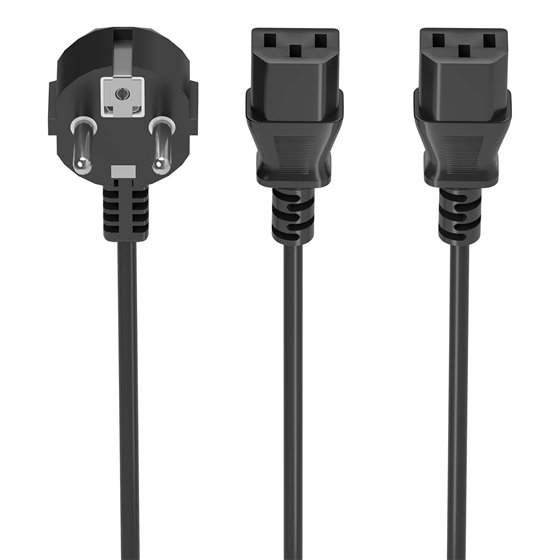 Cable Alimentacion CPU, CEE7/M-2xC13/H, Negro, 3.0m
