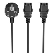 Cable Alimentacion CPU, CEE7/M-2xC13/H, Negro, 3.0m