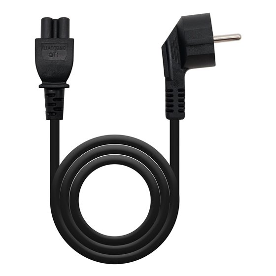 Cable de Alimentación Trébol, CEE7 acodado/M-C5/H, Negro, 2 m