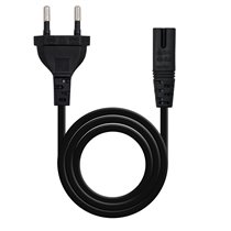 Cable de Alimentación con forma 8, CEE7/16/M – C7/H, Negro, 2m